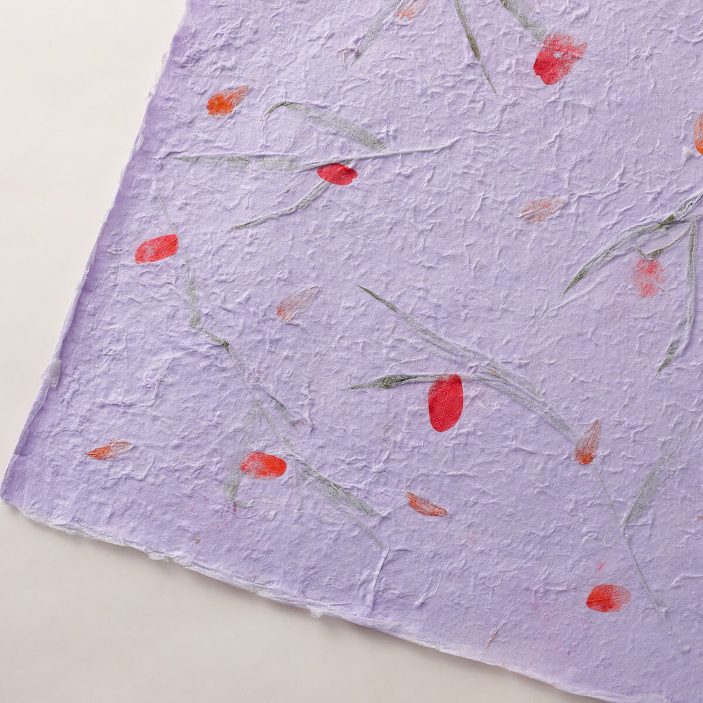Handmade Herbal Flower Paper, 16.1 × 20.8 Inch, 5 Sheets