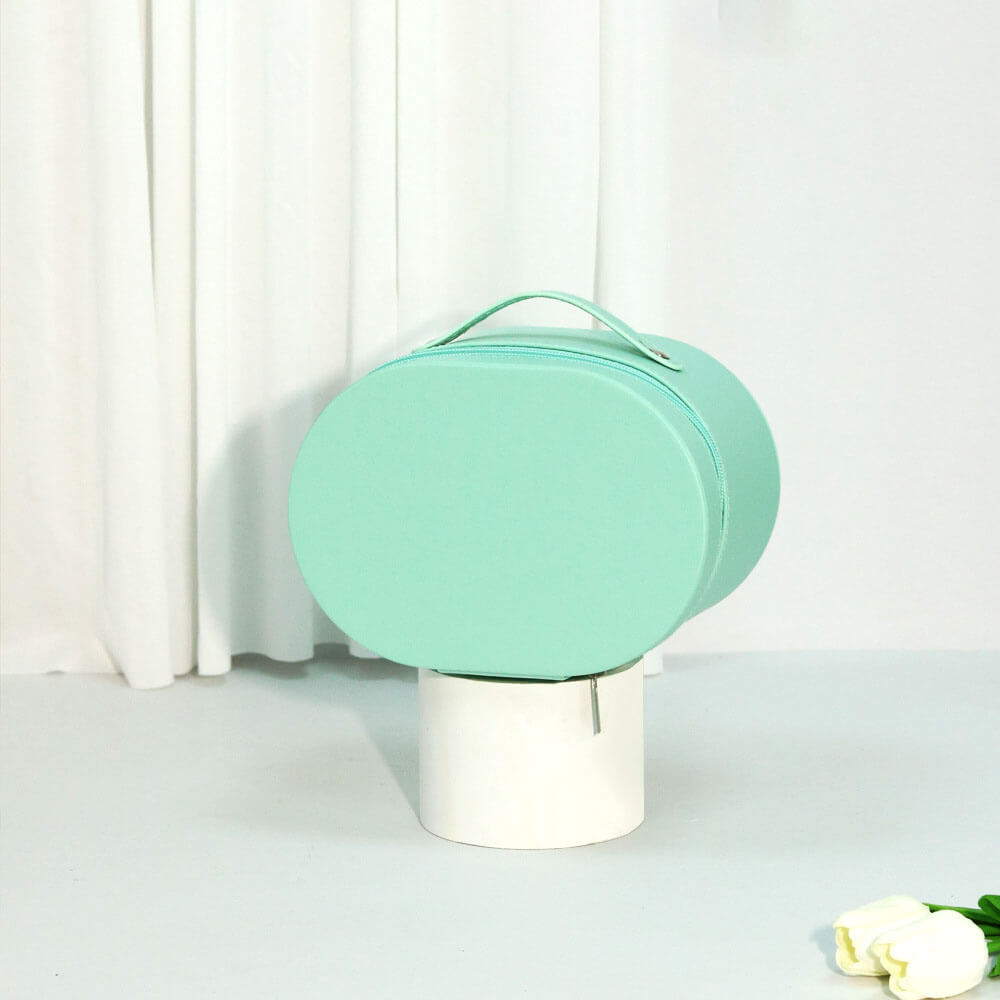 Caja de flores redonda de terciopelo 