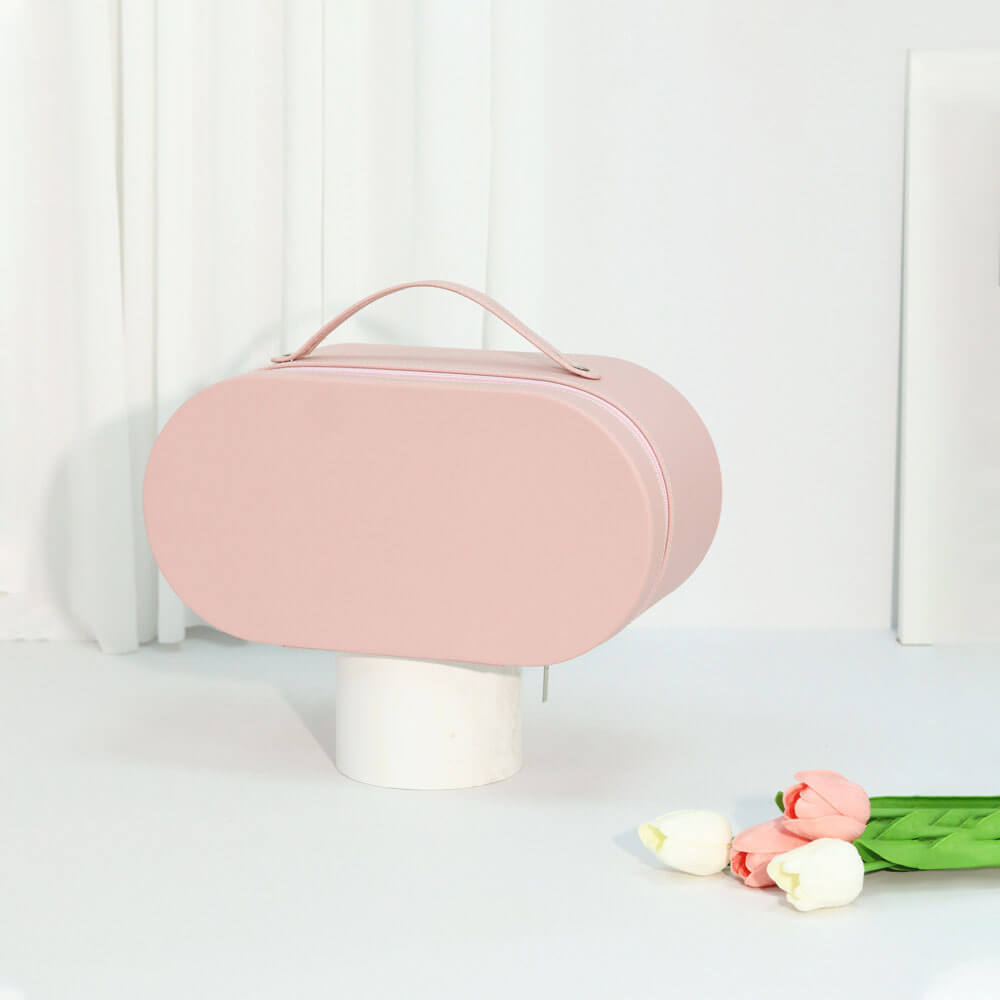 Caja de flores redonda de terciopelo 