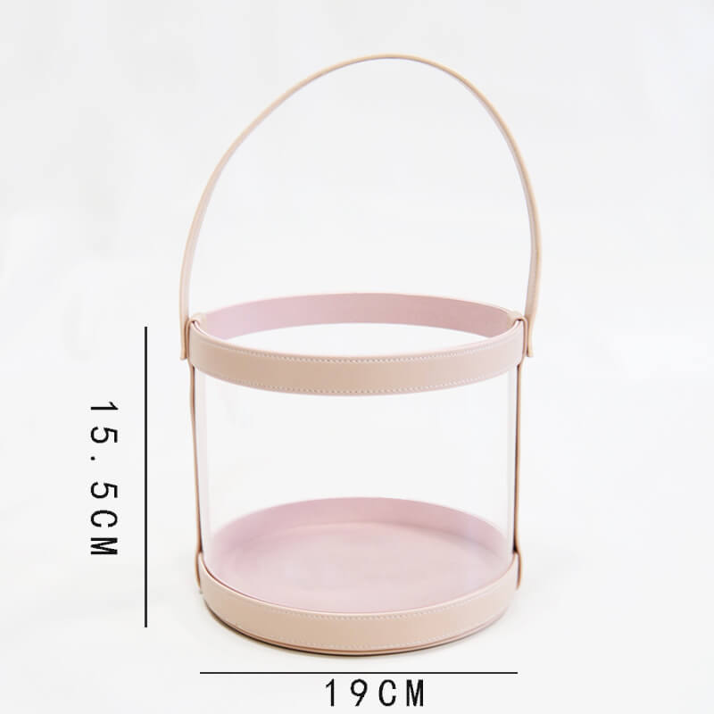 Caja de flores redonda de terciopelo 