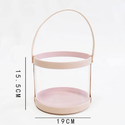 Caja de flores redonda de terciopelo 