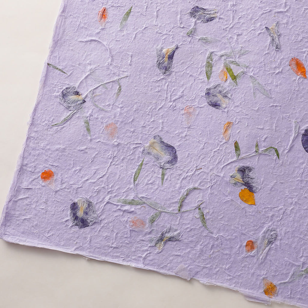 Handmade Herbal Flower Paper, 16.1 × 20.8 Inch, 5 Sheets