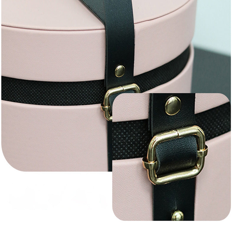 Caja de flores redonda de terciopelo 