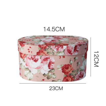 Caja de flores redonda de terciopelo 