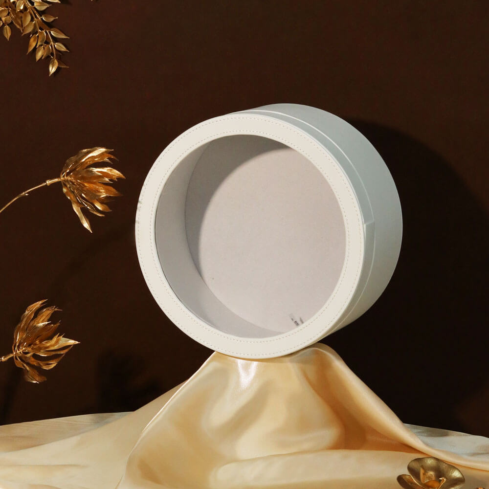 Caja de flores redonda de terciopelo 