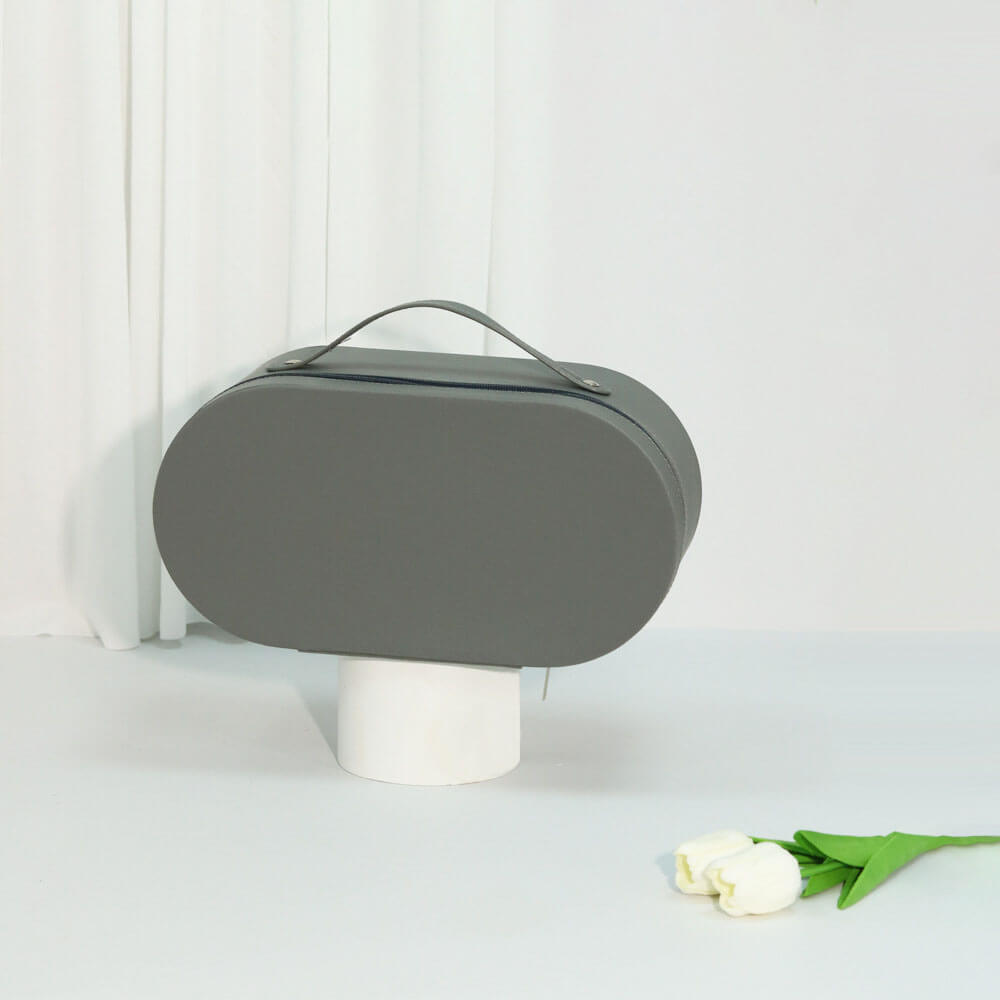 Caja de flores redonda de terciopelo 