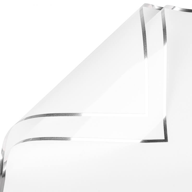 Silver-edge Cellophane Wrap Paper, 23x23 Inch