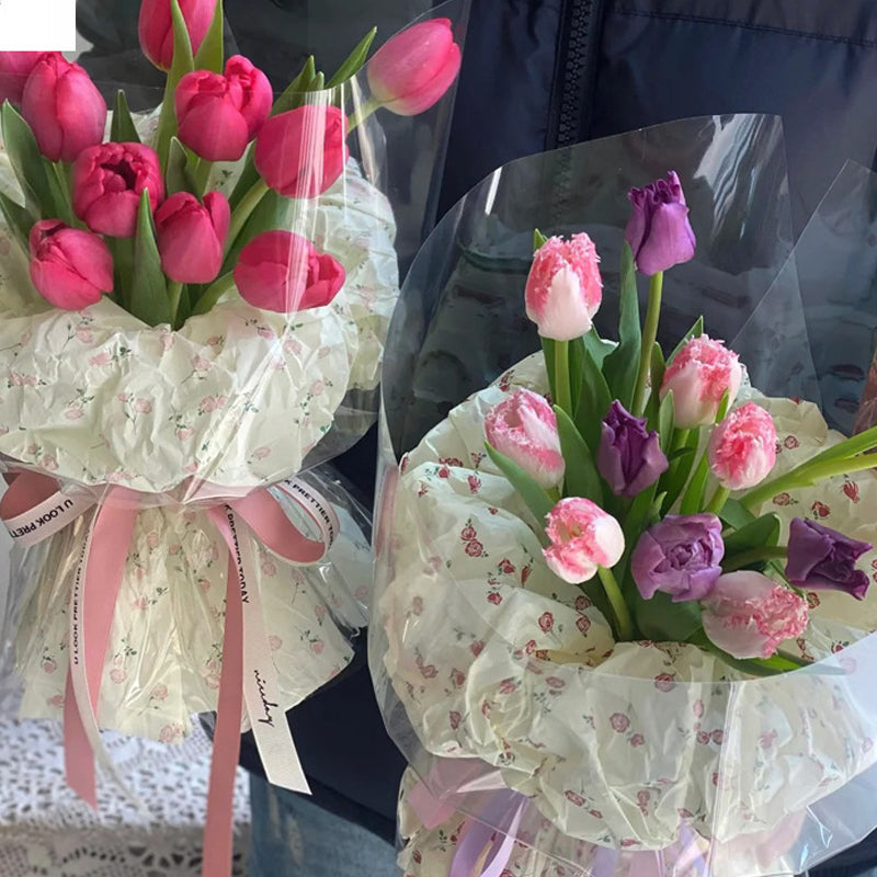 Caja de flores redonda de terciopelo 