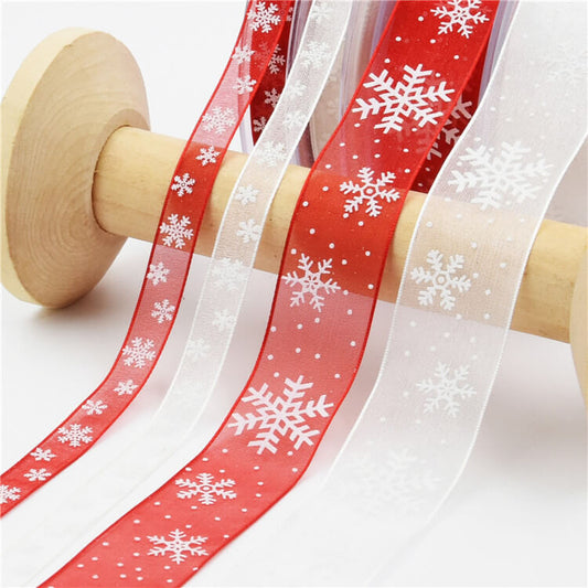 Christmas Transparent Snowflake Ribbon