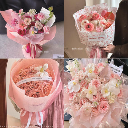 Papier d'emballage rose 