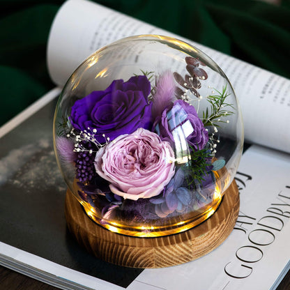 Eternal Roses Preserved Flowers in Glass Dome