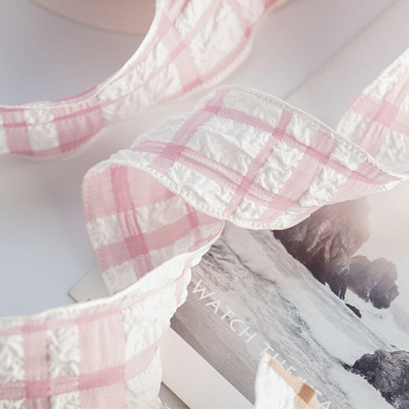 Textured Plaid Ribbon, 2.5 cm × 9 Yards