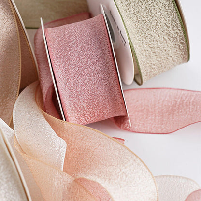 Wrinkled Yarn Texture Ribbon, 4 cm × 15 Yards