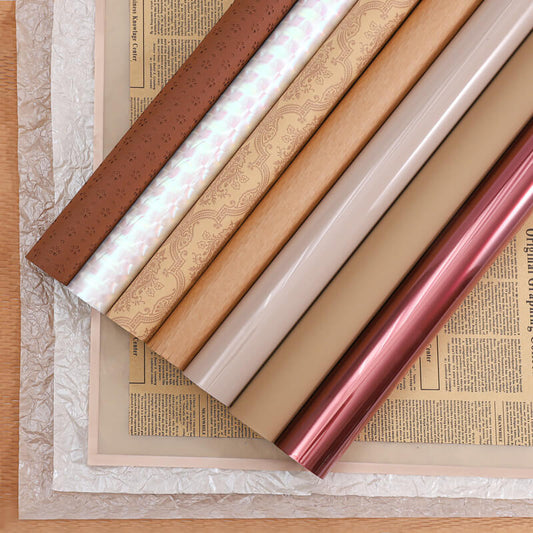 Brown Color Bouquet Wrapping Paper