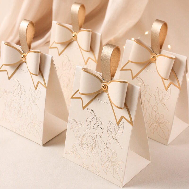 Wedding Chocolate Candy Boxes with Bowknots