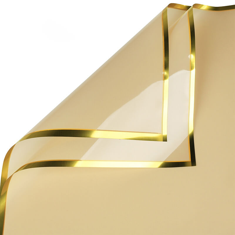 Gold Border Frosted Florist Paper, 22.5 x 22.5 Inch, 20 Sheets