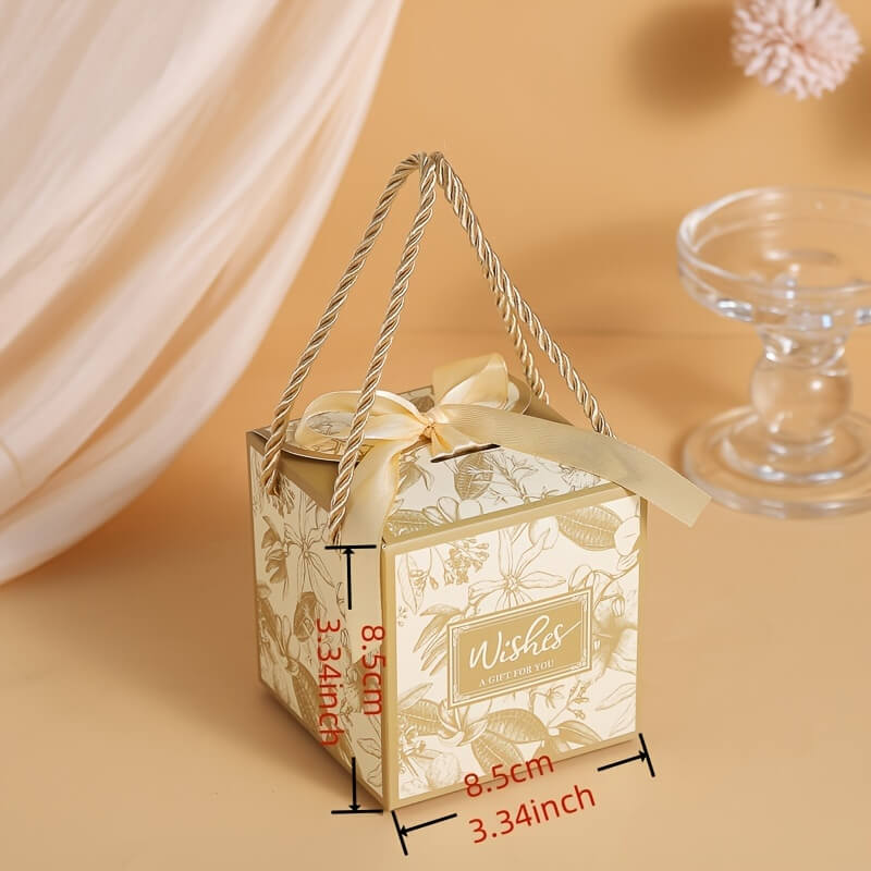 Floral Paper Gift Boxes with Ribbons