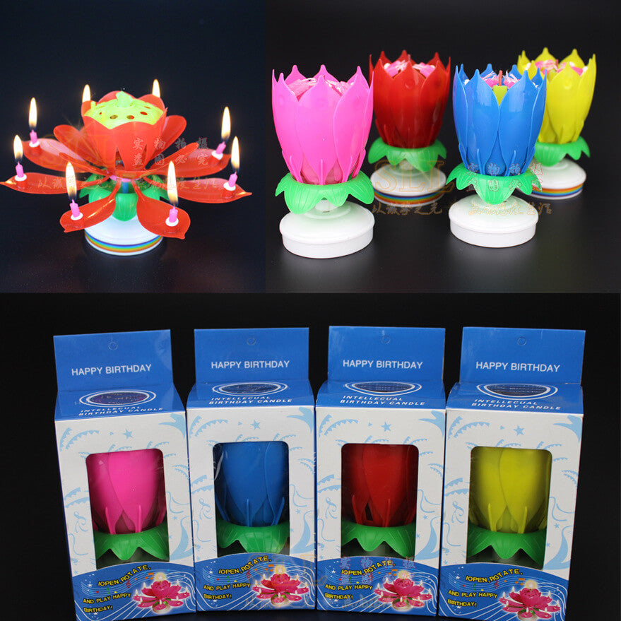 Colorfully Exciting Candle flower Birthday Cake Topper