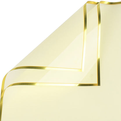 Gold Border Frosted Florist Paper, 22.5 x 22.5 Inch, 20 Sheets