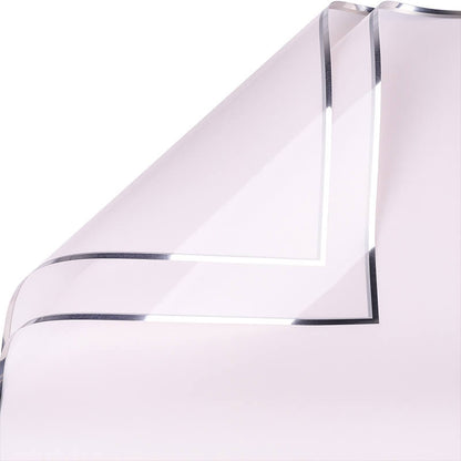 Silver-edge Cellophane Wrap Paper, 23x23 Inch