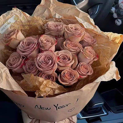 Caja de flores redonda de terciopelo 