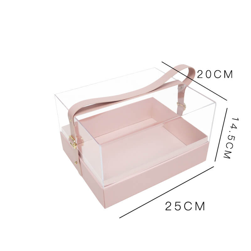 Caja de flores redonda de terciopelo 