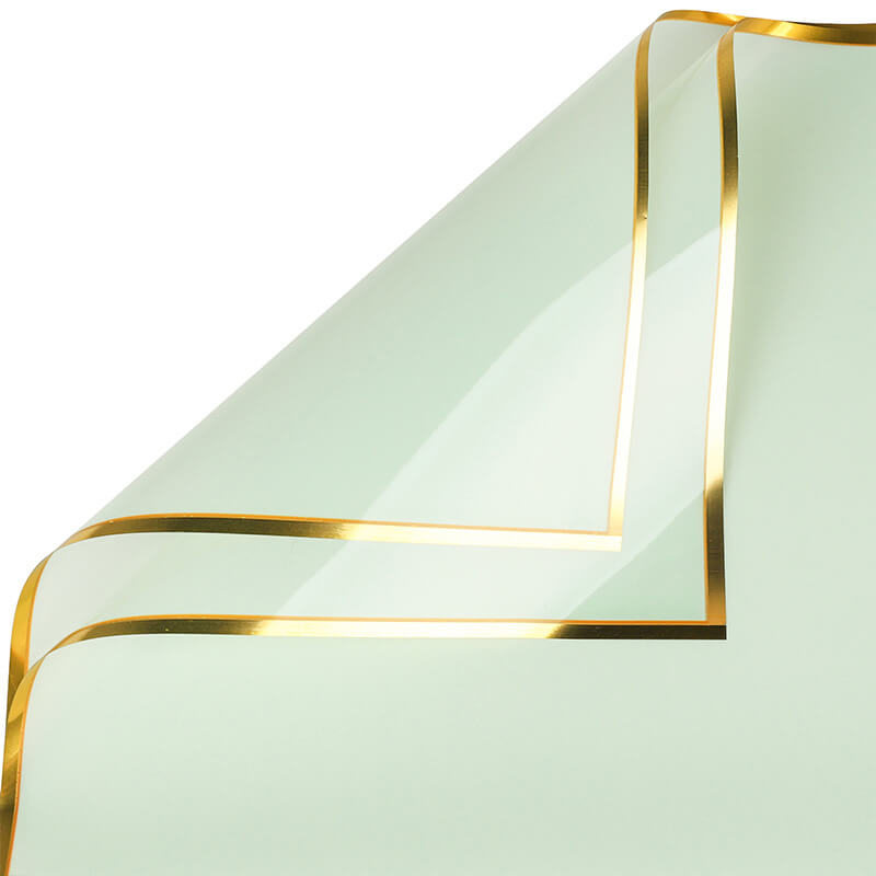 Gold Border Frosted Florist Paper, 22.5 x 22.5 Inch, 20 Sheets