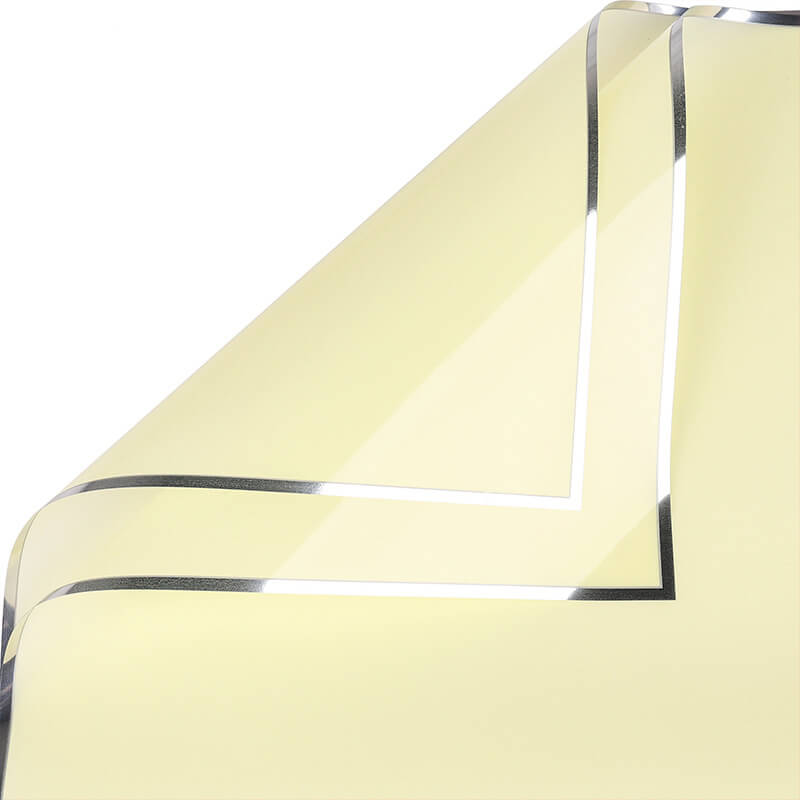 Gold Border Frosted Florist Paper, 22.5 x 22.5 Inch, 20 Sheets