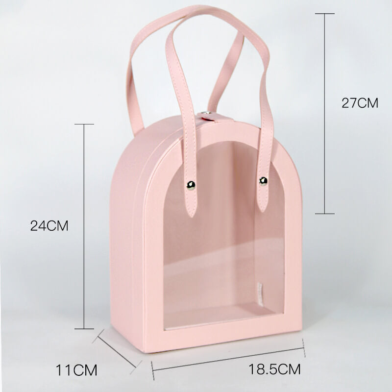 Caja de flores redonda de terciopelo 