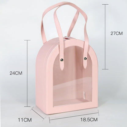 Caja de flores redonda de terciopelo 