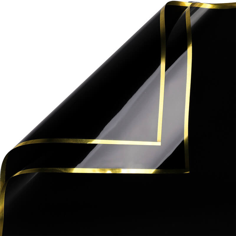 Gold Border Frosted Florist Paper, 22.5 x 22.5 Inch, 20 Sheets