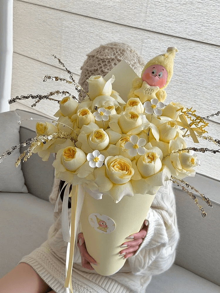 Papier d'emballage givré et imperméable pour fleurs coréennes 