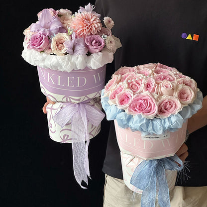 Bow Heart Floral Wrapping Paper, 23x23 Inch, 20 Sheets