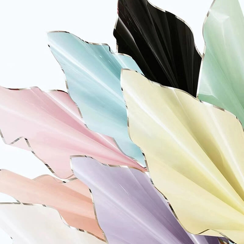 Silver-edge Cellophane Wrap Paper, 23x23 Inch