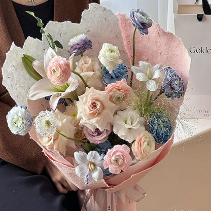 Papier d'emballage givré et imperméable pour fleurs coréennes 
