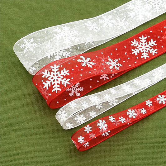 Christmas Transparent Snowflake Ribbon