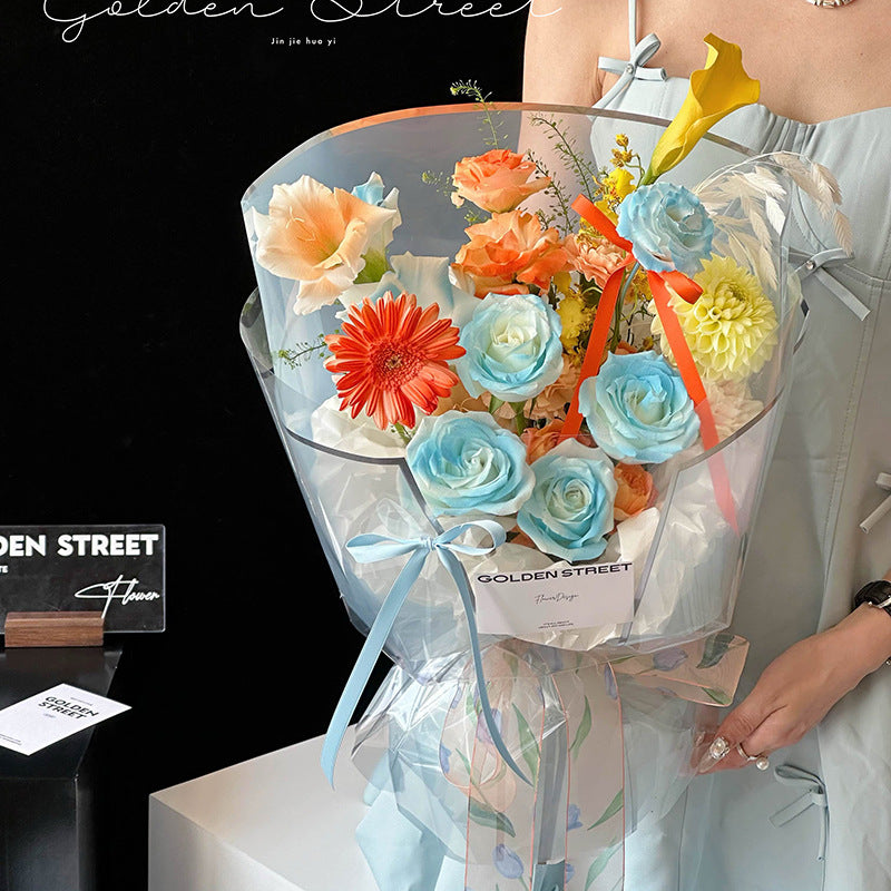 Silver Border Clear Wrapping Paper