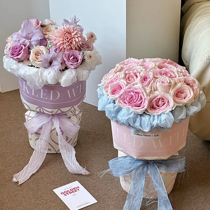 Bow Heart Floral Wrapping Paper, 23x23 Inch, 20 Sheets