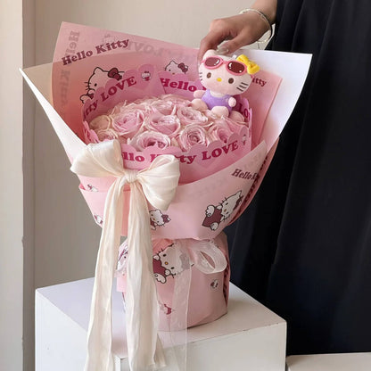 Caja de flores redonda de terciopelo 