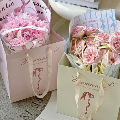 Sacs en papier à fleurs simples, 10 pièces