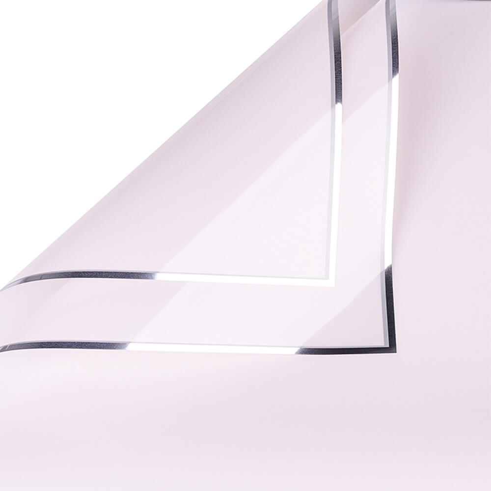 Silver-edge Cellophane Wrap Paper, 23x23 Inch