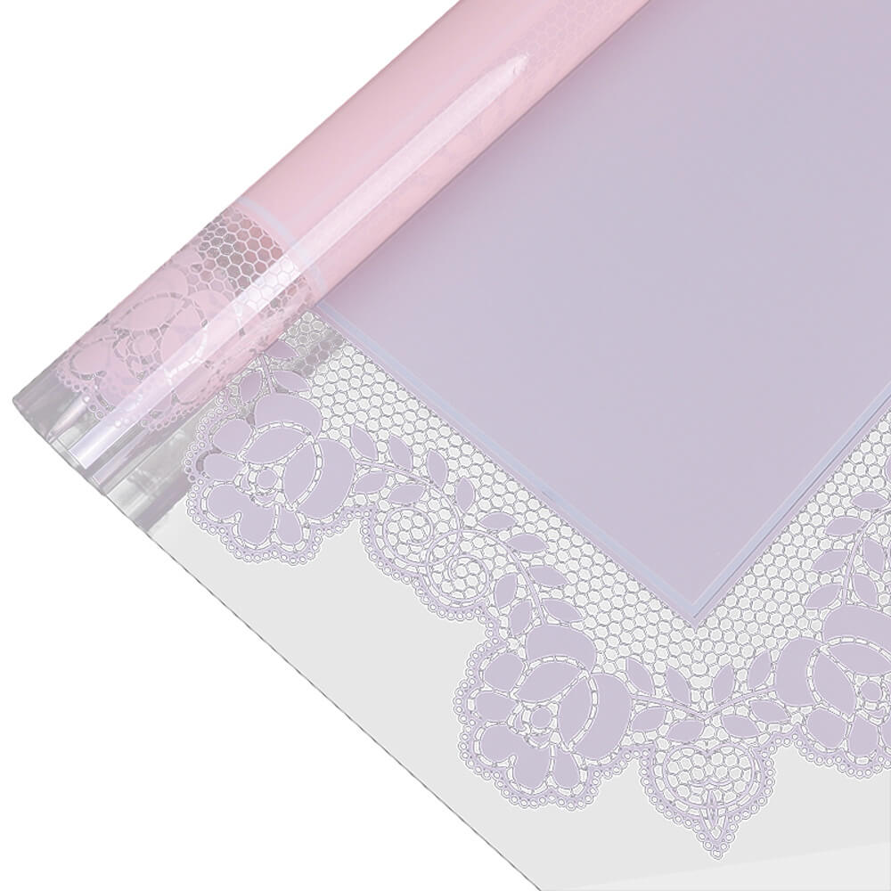 Floral Wrapping Paper, Cellophane Lace Edge Bouquet