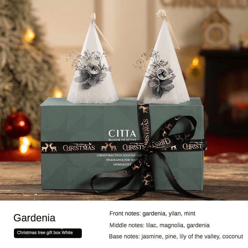 Christmas Tree Scented Candle Set With Box