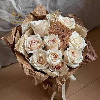 Caja de flores redonda de terciopelo 