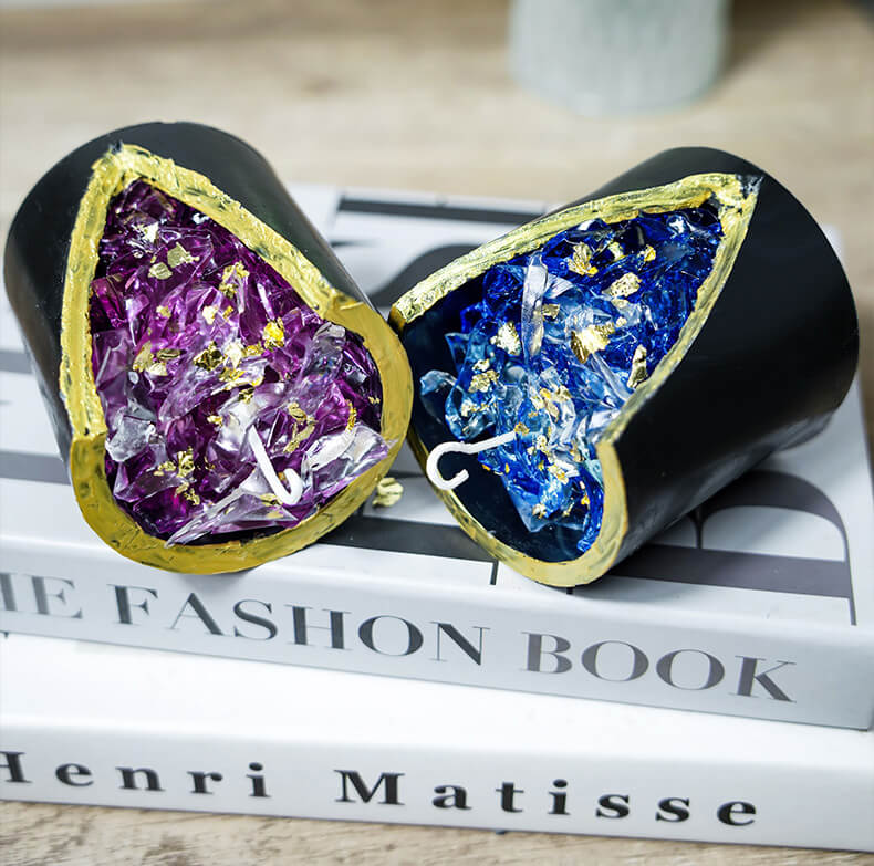 Vela perfumada de cristal de lavanda y gel gelatinoso