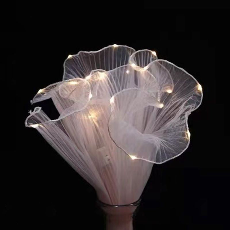 Gauze Flower Wrapping Paper Bouquet Mesh with Light Strip