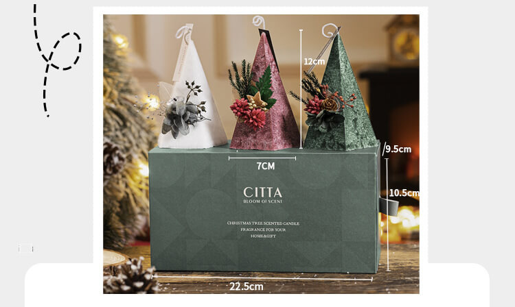 Christmas Tree Scented Candle Set With Box