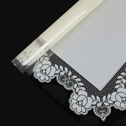 Floral Wrapping Paper, Cellophane Lace Edge Bouquet