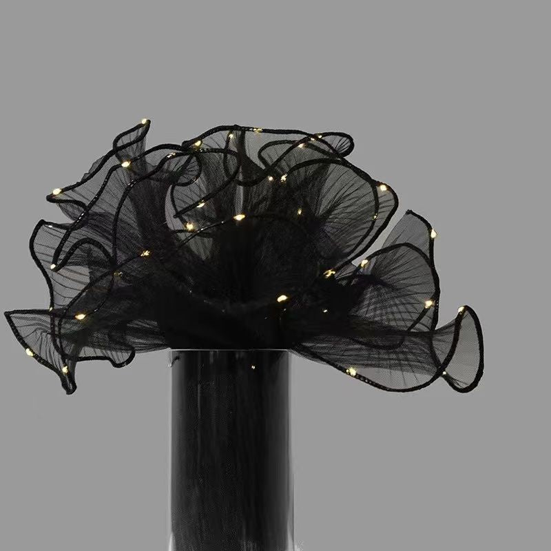 Gauze Flower Wrapping Paper Bouquet Mesh with Light Strip