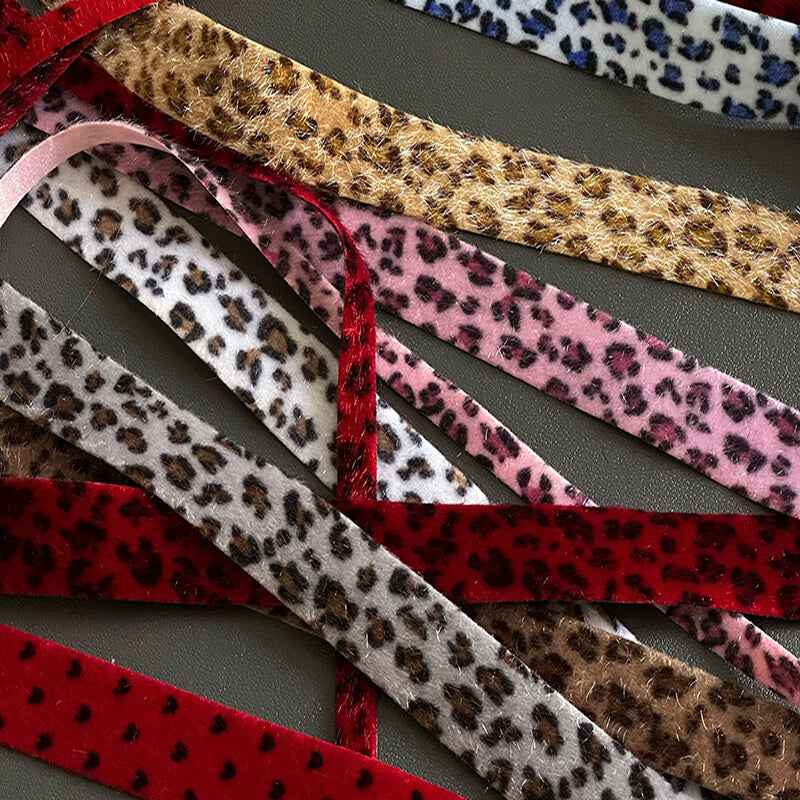 Maillard Leopard Plush Ribbon, 10 Yards